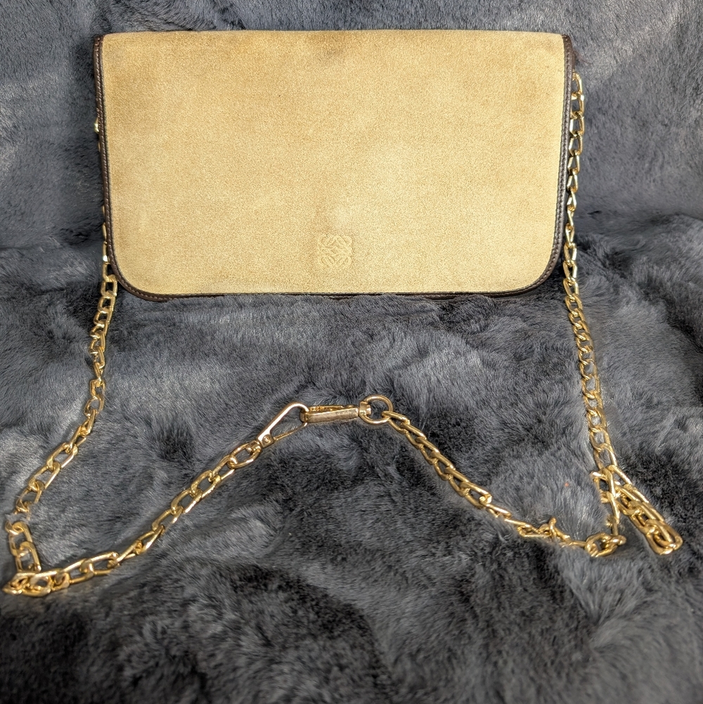Loewe Vintage Suede Anagram Crossbody